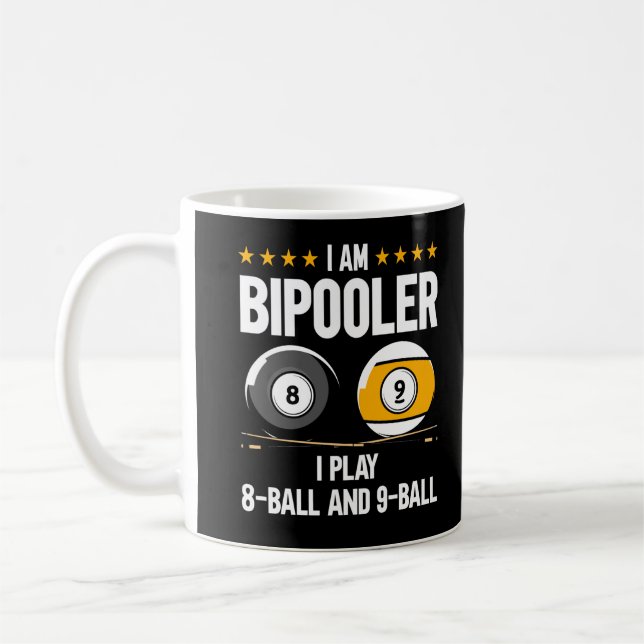 8 Ball and 9 Ball Humour Funny Billiards Coffee Mug (Left)