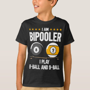 8 Ball and 9 Ball Humour Funny Billiards T-Shirt
