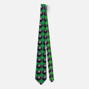 8 Ball Art Motif Cravate verte