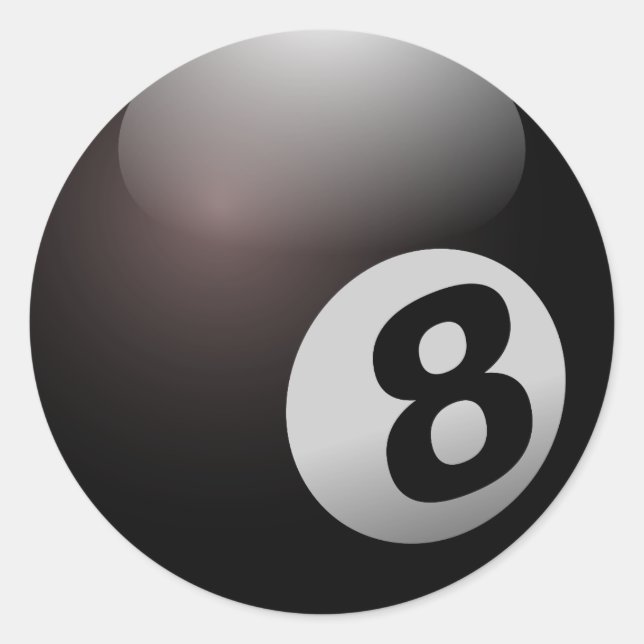 8 Ball Billiard Pool Classic Round Sticker (Front)