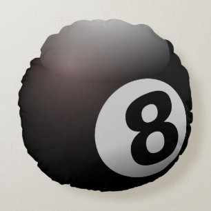8 Ball Billiard Pool Round Pillow