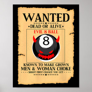 8 Ball Billiards Billiard Pool Player Snooker Poster