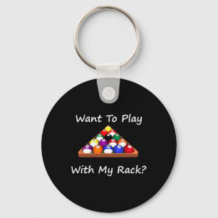 8 Ball Billiards Or Pool League Design Keychain