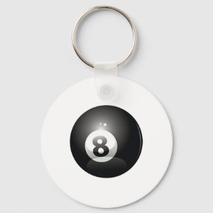 8 Ball Billiards Pool Player Eight Ball Lucky 8 Keychain