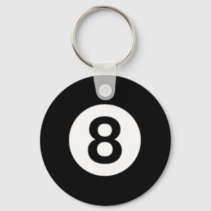 8 Ball Billiards Pool Table Costume Eight Ball Keychain