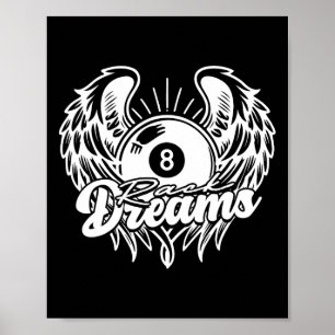 8-ball Billiards Rack Dreams Poster