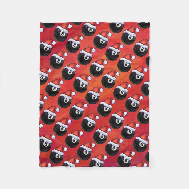 8 Ball Christmas Fleece Blanket (Front)