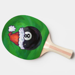 8 Ball Christmas Green Ping Pong Paddle