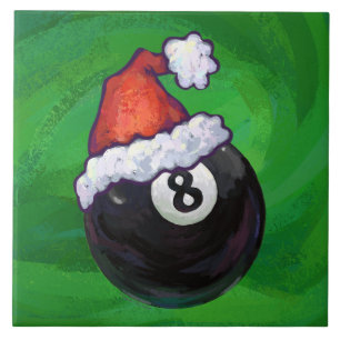 8 Ball Christmas Green Tile