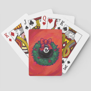 8 Ball Christmas Wheath Red Playing Cards