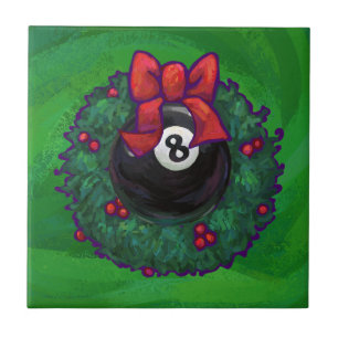 8 Ball Christmas Wreath Green Tile
