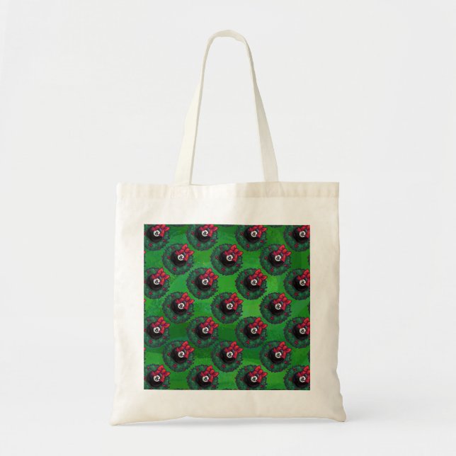 8 Ball Christmas Wreath Green Tote Bag (Front)
