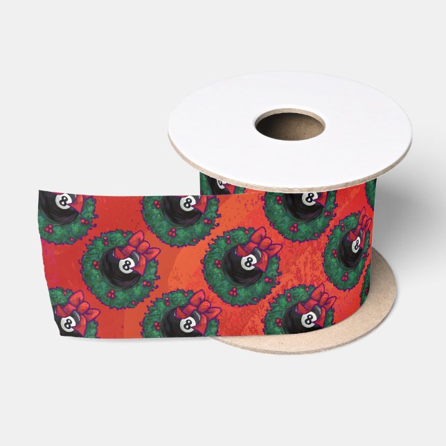 8 Ball Christmas Wreath Satin Ribbon (Spool)