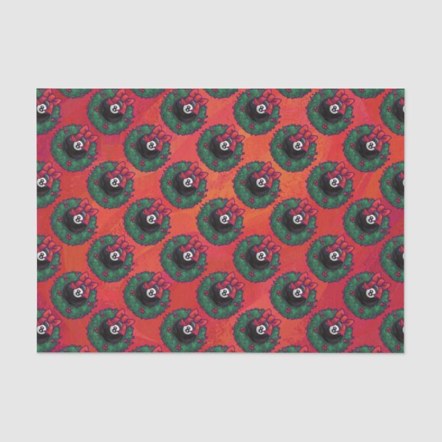 8 Ball Christmas Wreath Tissue Paper (Front)
