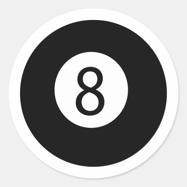 8 Ball Classic Round Sticker (Front)