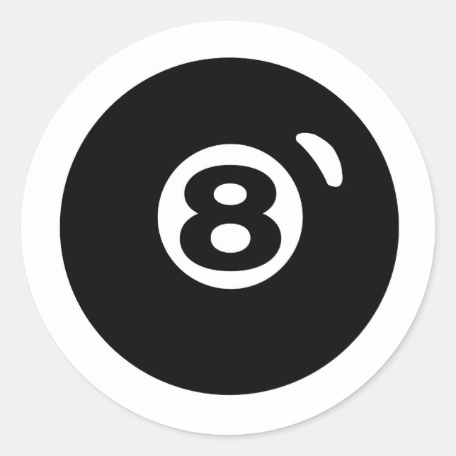 8 BALL CLASSIC ROUND STICKER (Front)