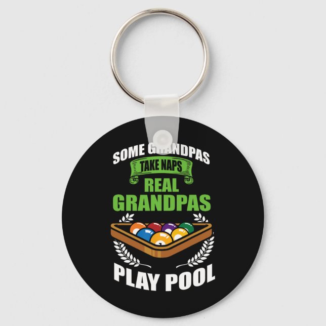 8 Ball Eight Ball - Funny Pool Billiards  Keychain (Front)