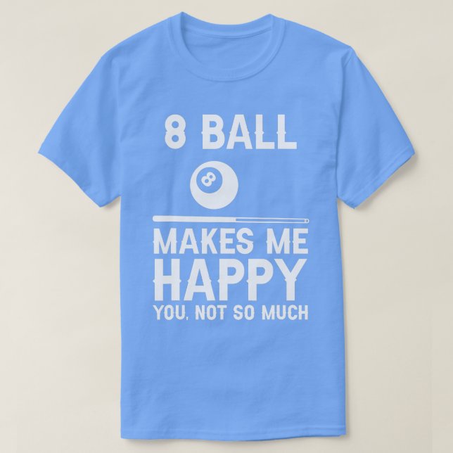 8 Ball Funny Pool Player Billiard Hall  T-Shirt (Design Front)
