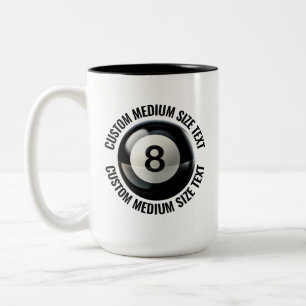 8 Ball & Medium Text BLACK 15oz Custom Two-Tone Coffee Mug