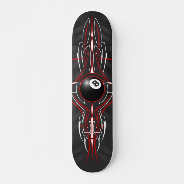 8-Ball Old School Pinstripe Board Skateboard (Front)