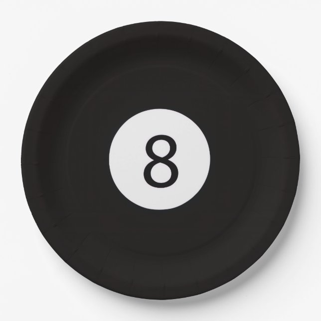 8 Ball Paper Plate (Front)