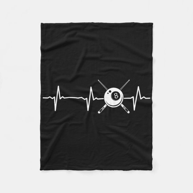 8-ball Pool Billiards - Billiard Heartbeat  Fleece Blanket (Front)