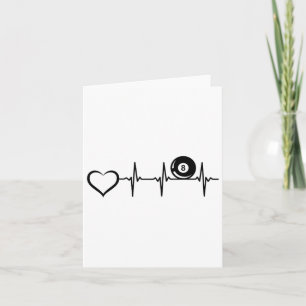 8-ball Pool Billiards - Billiard Heartbeat Heart  Card