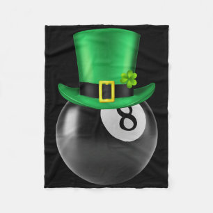 8 Ball Pool Billiards Lover St Paddys Day Leprecha Fleece Blanket