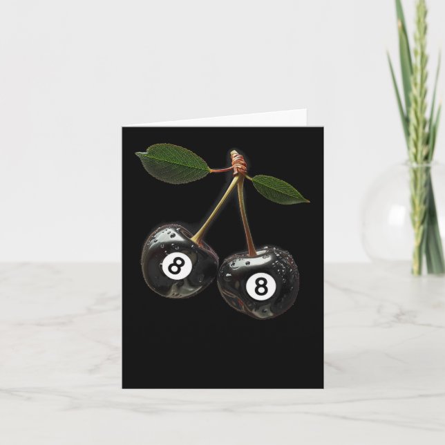 8 Ball Pool Billiards Player Cherries  Card (Front)