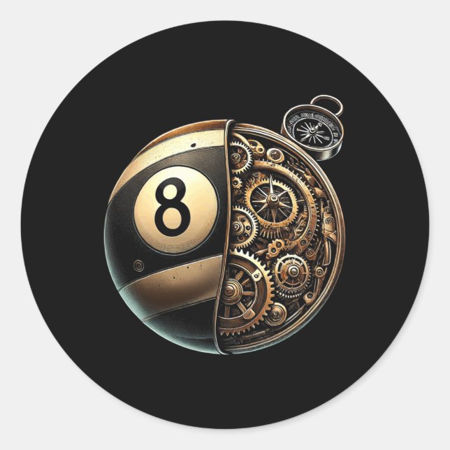8 Ball Pool Billiards Player  Classic Round Sticker (Front)