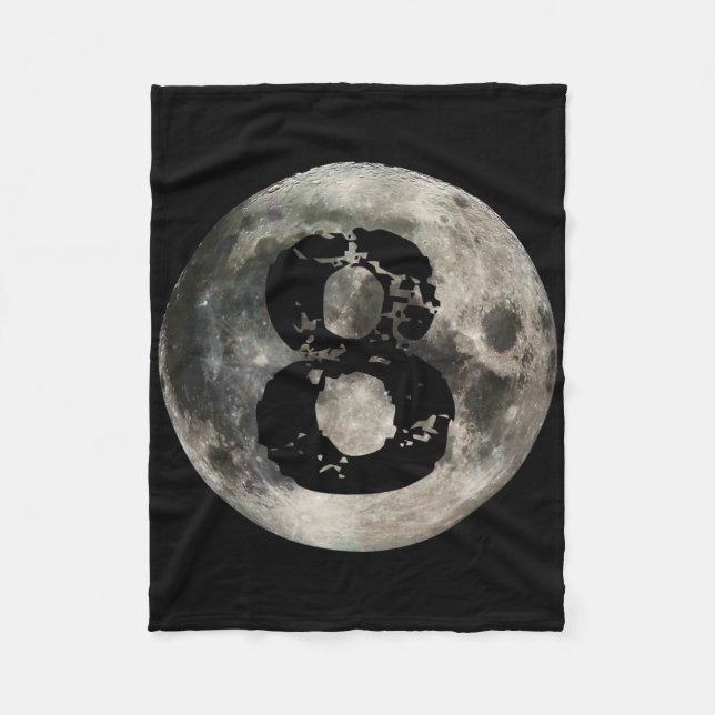 8 Ball Pool Billiards Player Full Moon  Fleece Blanket (Front)