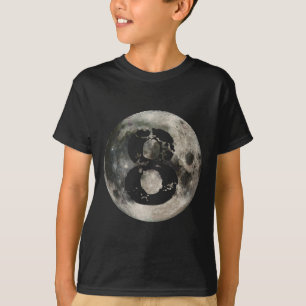 8 Ball Pool Billiards Player Full Moon T-Shirt