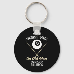8 Ball Pool Funny Billiards Player Lover Dad Gifts Keychain