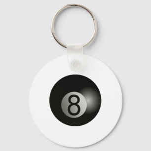 8 Ball Pool Hall Shark Billiards Player Hustler Keychain