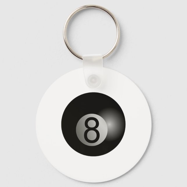 8 Ball Pool Hall Shark Billiards Player Hustler  Keychain (Front)