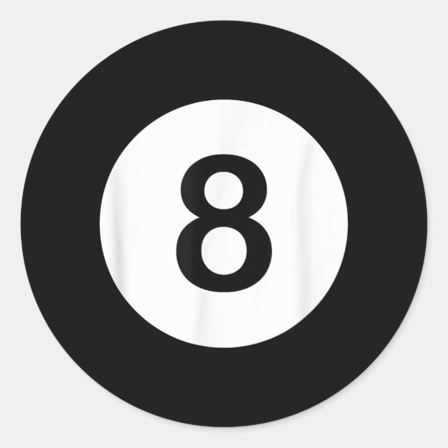 8 Ball Pool Hall Tees, Shark Lover Gift Classic Round Sticker (Front)