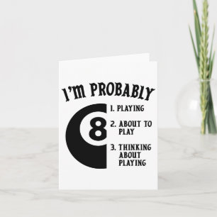 8-ball Pool Player Billiards Novelty Gift Card