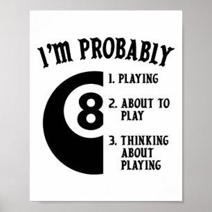 8-ball Pool Player Billiards Novelty Gift Poster