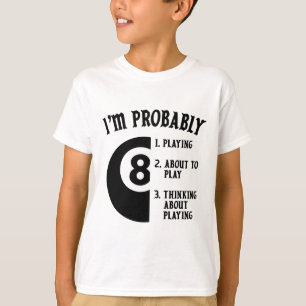 8-ball Pool Player Billiards Novelty Gift T-Shirt