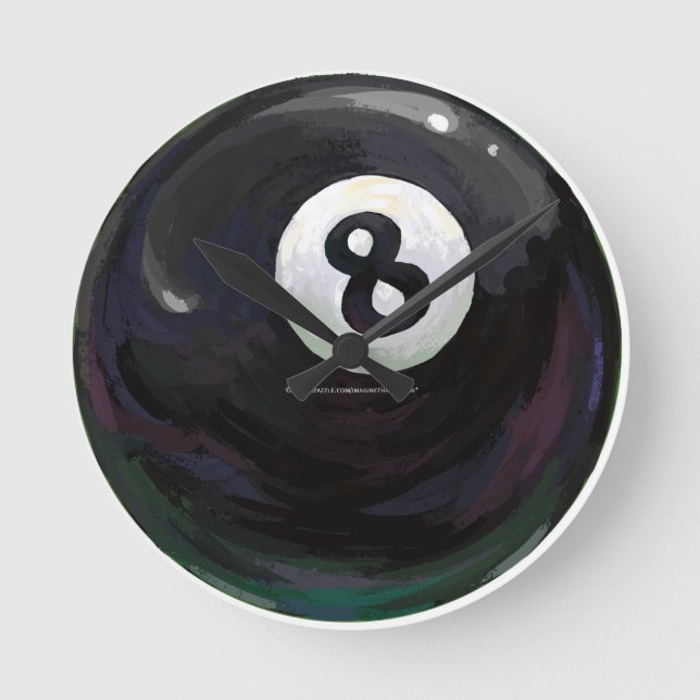 8 Ball Round Clock (Front)