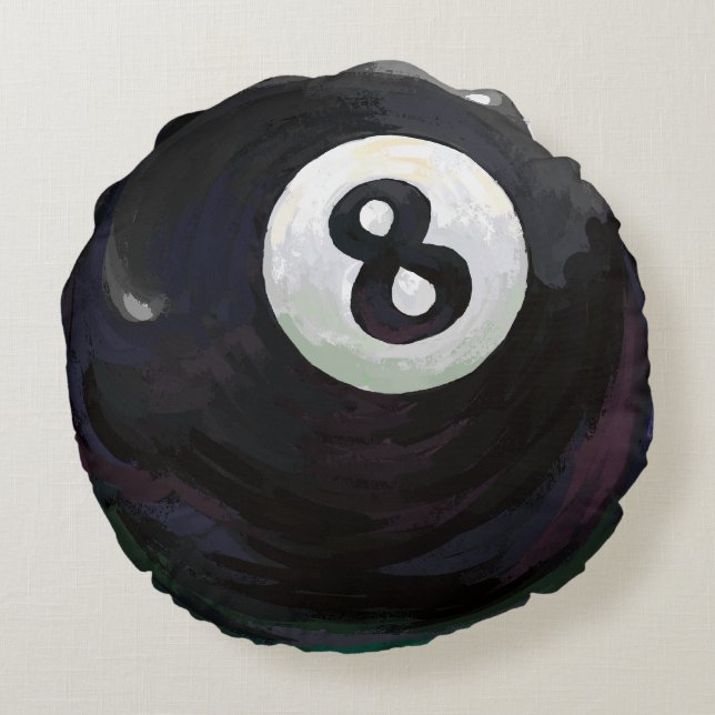 8 Ball Round Pillow (Back)