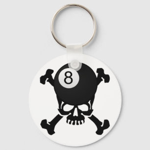 8 ball skull keychain