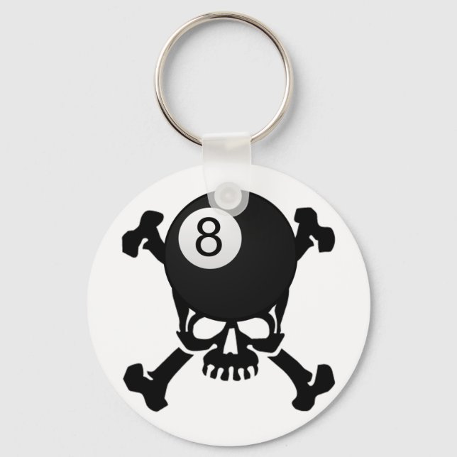8 ball skull keychain (Front)