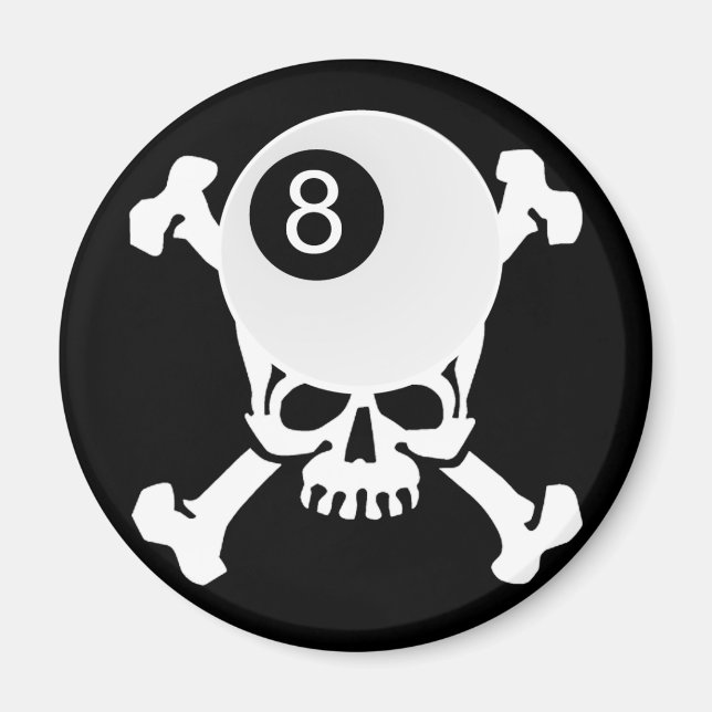 8 ball skull magnet (Front)