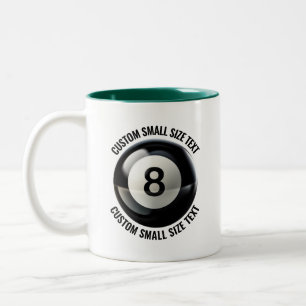 8 Ball & Small Text HUNTER GREEN 11oz Custom Two-Tone Coffee Mug