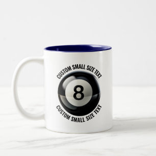 8 Ball & Small Text NAVY BLUE 11oz Custom Two-Tone Coffee Mug