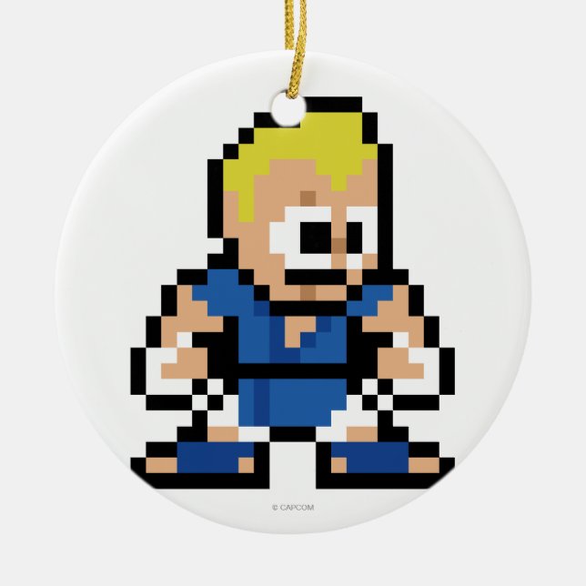 8-Bit Abel Ceramic Ornament (Front)