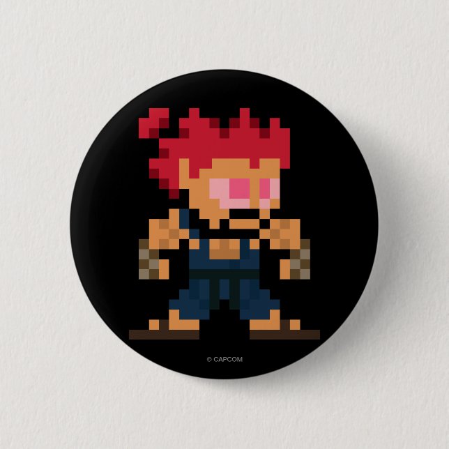 8-Bit Akuma 2 Inch Round Button (Front)