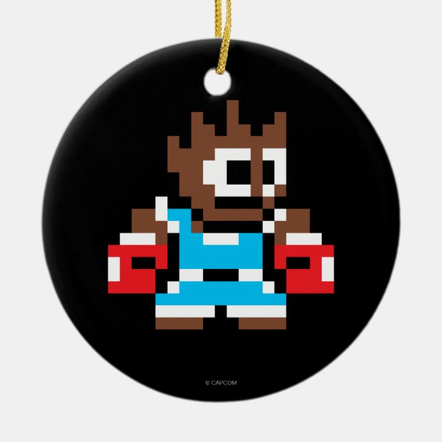 8-Bit Balrog Ceramic Ornament (Front)