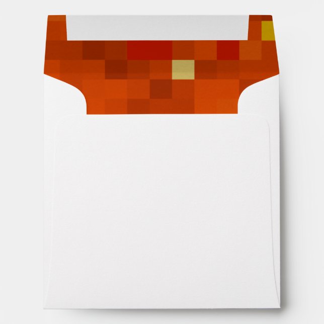 8 Bit Block Orange Kids Birthday Party Envelope (Back (Bottom))
